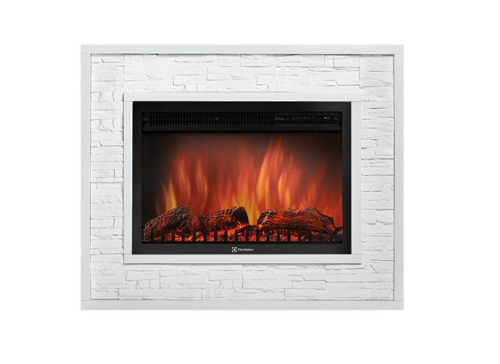 Портал Firelight Loft 30 камень белый, белая эмаль